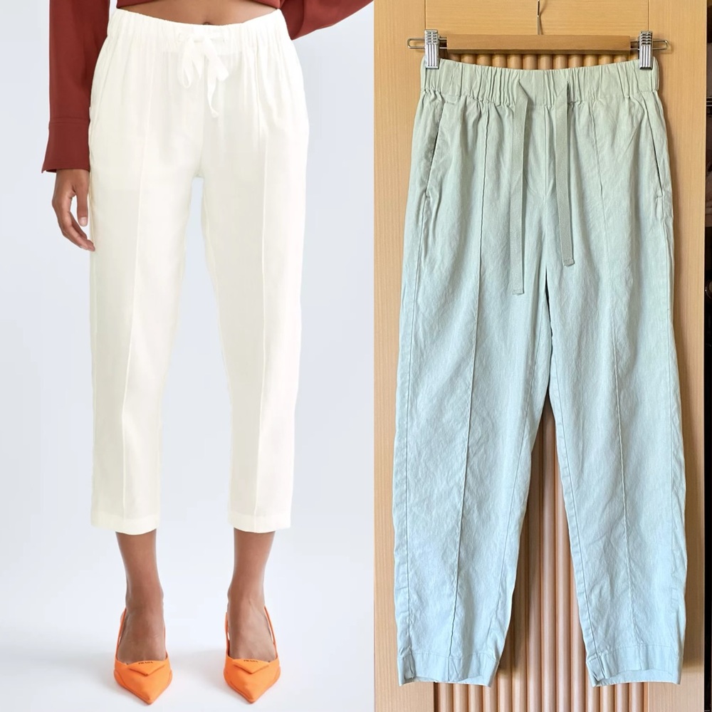 Aritzia babaton day linen pants mint green